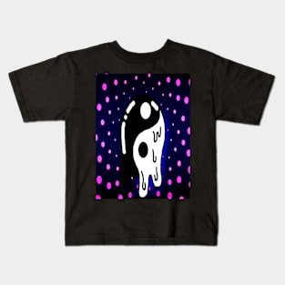 Yin and Yang Dotted Purple Artwork Kids T-Shirt